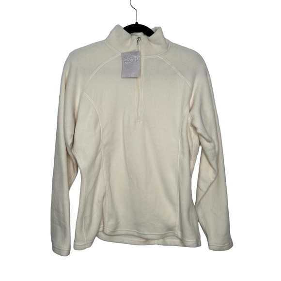 Obermeyer Cream Fleece Micro Zip-T Ultragear Qtr. Zip Pullover Bass Layer, Sz L - Picture 2 of 14